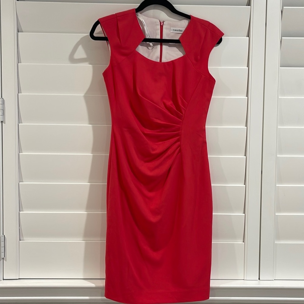 Calvin Klein Women's Cap-Sleeve Side-Ruched Dress